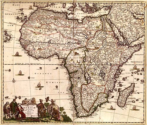 Карта Африки XVII века